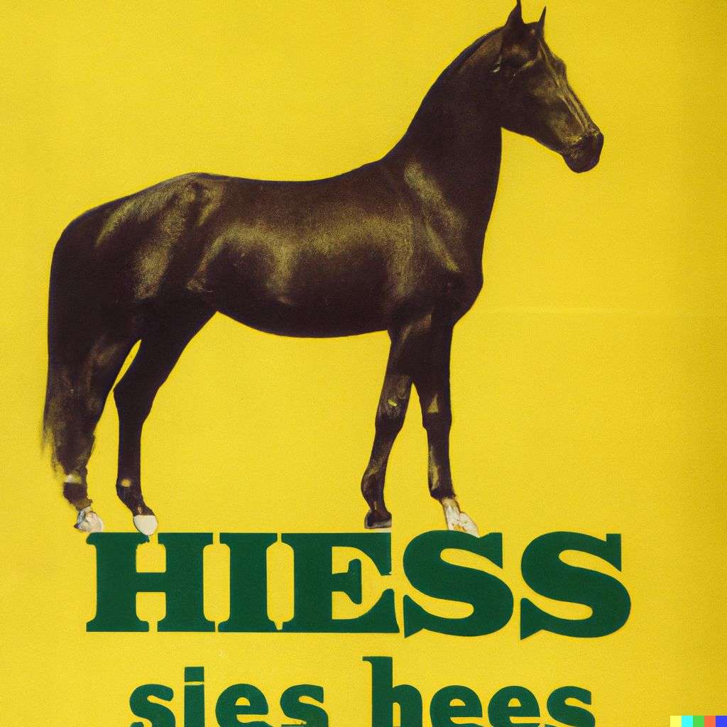 a horse, advertisement from the '60s
